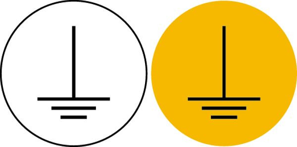 Schilder Klar Maschinenkennzeichnung Erde, 32 mm Folie selbstklebend, VE: 100 Stück, 329/65