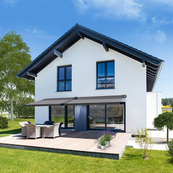 HOME DELUXE LED Vollkassettenmarkise ELOS - 395 x 250 cm Anthrazit, 49433