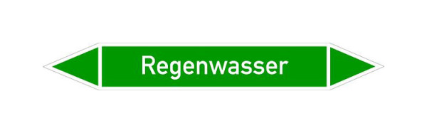 Schilder Klar Rohrleitungskennzeichen Regenwasser, 100x15 mm Folie selbstklebend, 101458/60