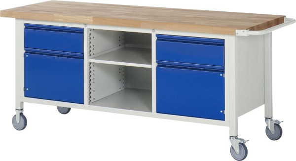 RAU Fahrbare Werkbank 8561I2, B2000xT700xH880mm, 2xSchublade-TA, 2xTür, 05-8561I2-207R4S.11