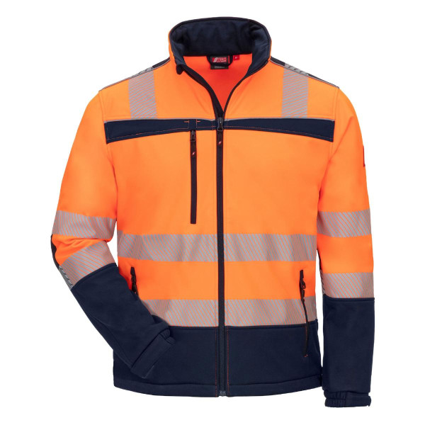 NITRAS MOTION TEX VIZ, Warnschutz-Softshelljacke, Größe: XL, Farbe: neonorange/marineblau, VE: 10 Stück, 7172-4121-XL