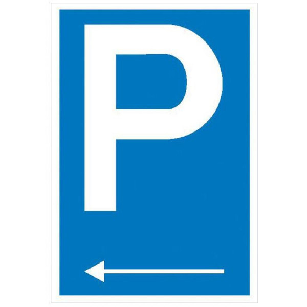 Stein HGS Parkplatzschild mit Richtungspfeil links, 400 mm, 600 mm, Alu, geprägt, 11.5793