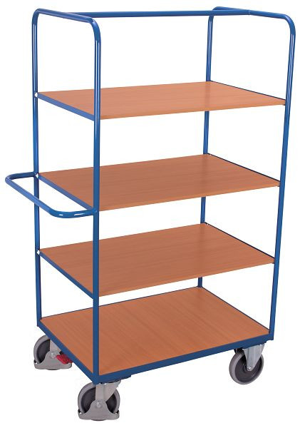 VARIOfit Etagenwagen hoch mit klappbaren Etagenböden, 1.400 x 800 x 1.890 mm, RAL 5010 enzianblau, sw-800.238