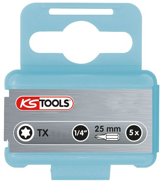 KS Tools 1/4" Edelstahl Bit Torx, 25mm, T20, VE: 5 Stück, 910.2318
