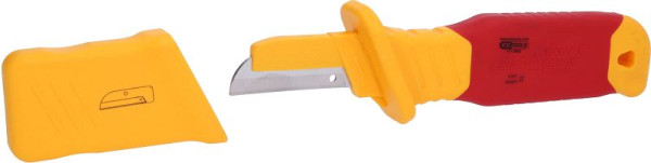 KS Tools Kabelmesser mit Schutzisolierung und gerader Klinge, 200 mm, 117.5602