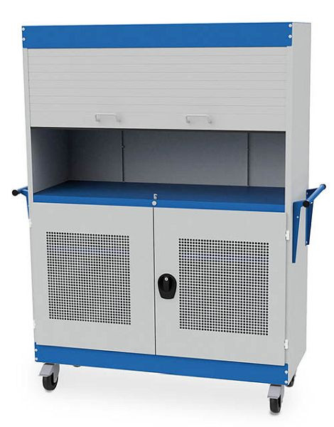 Bedrunka+Hirth Mobiler Mediastand, Kunststoffrolladen, Anzahl Flügeltüren: 2, Maße in mm (BxTxH): 1250 x 500 x 1757, 04.RC.01