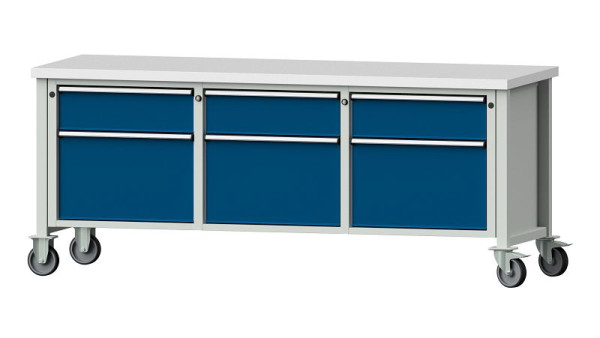 ANKE Werkbänke Kastenwerkbank, Modell 223 V, 2000 x 700 x 840 mm, RAL 7035/5010, KSP 40 mm, 306.160