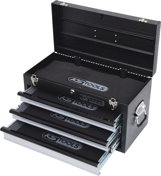 KS Tools Werkzeugtruhe mit 3 Schubladen-schwarz, L508xH255xB303mm, 801.0003