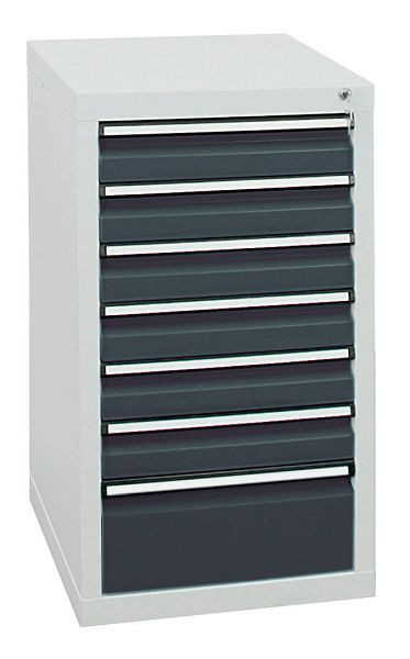 stumpf Schubladenschrank Serie STS 410, RAL 7035/7016, 7 Schubladen (6x100, 1x200 mm), 7101271