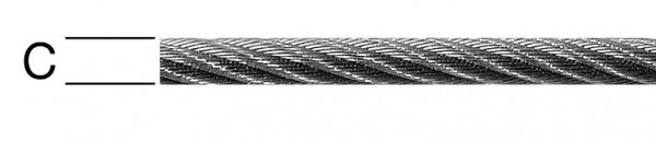 Vormann Stahldrahtseil 8 mm 6 x 19+Faser verzinkt, VE: 100 Meter, 008506080Z