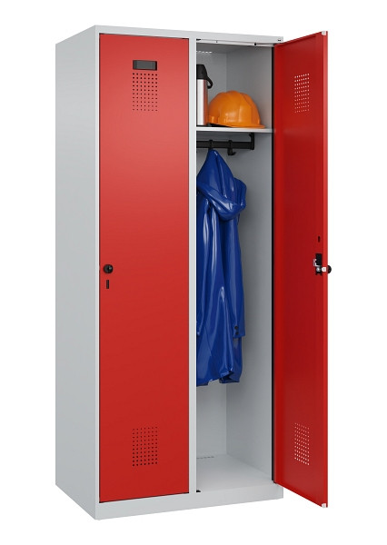 C+P Spind Evolo PLUS, 2 Abteile, 1850x800x500mm, 7035/3020, Verschluss Drehriegel, Ablageböden 2, 049000-22 S10005