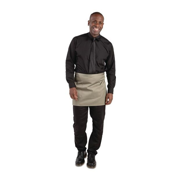 Whites kurze Bistroschürze olivgrün, Polybaumwolle, B431