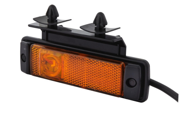 HELLA Seitenmarkierungsleuchte, LED, 24V, Schraubanschluss/Anbau, Lichtscheibenfarbe: gelb, 2-polig, rechts/links, 2PS 008 645-787