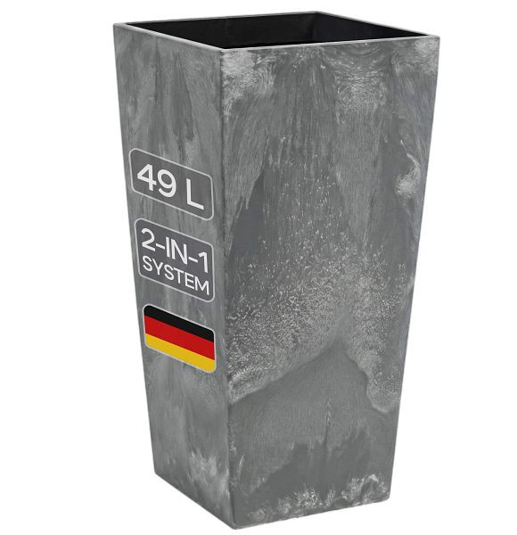 DEUBA Blumentopf Betonoptik Grau 49L, 108515, 5905197266398