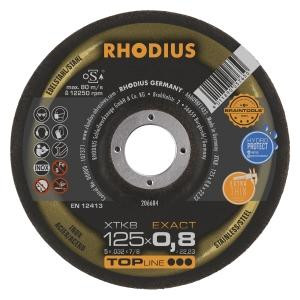 Rhodius TOPline XTK8 EXACT Extradünne Trennscheibe, Durchmesser [mm]: 125, Stärke [mm]: 0.8, Bohrung [mm]: 22.23, VE: 50 Stück, 206684