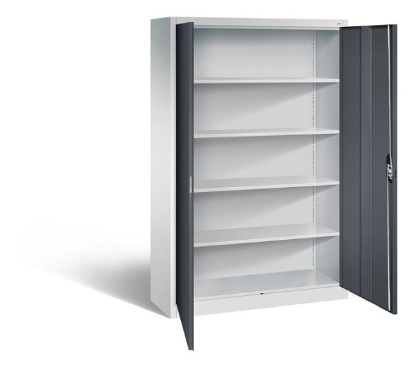 C+P Büroschrank Acurado, H1950xB1200xT400mm, Farbe: Lichtgrau / Schwarzgrau, Muldengriff, 5 OH, 9460-000 S10686