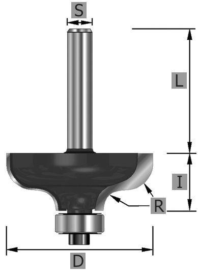 Edessö Karnisfräser HW mit Kugellager, A: 31,8, R: 4,8, B: 12,7, C: 6, 115031806