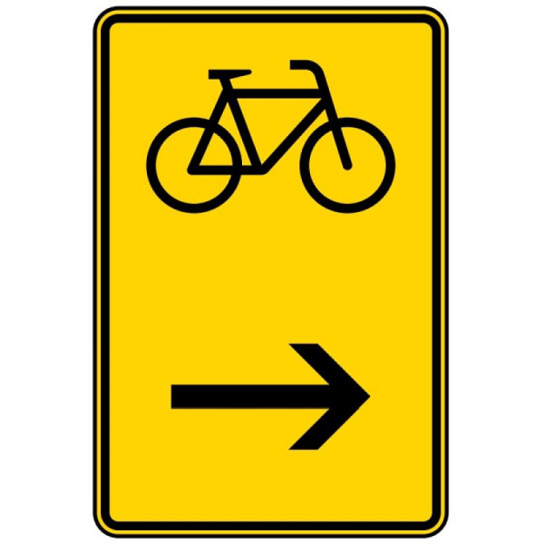 Stein HGS Wegweiser für Radverkehr hier rechts Nr. 422-26, 630x420mm /RA1/Flachform 3mm, 422-26-113
