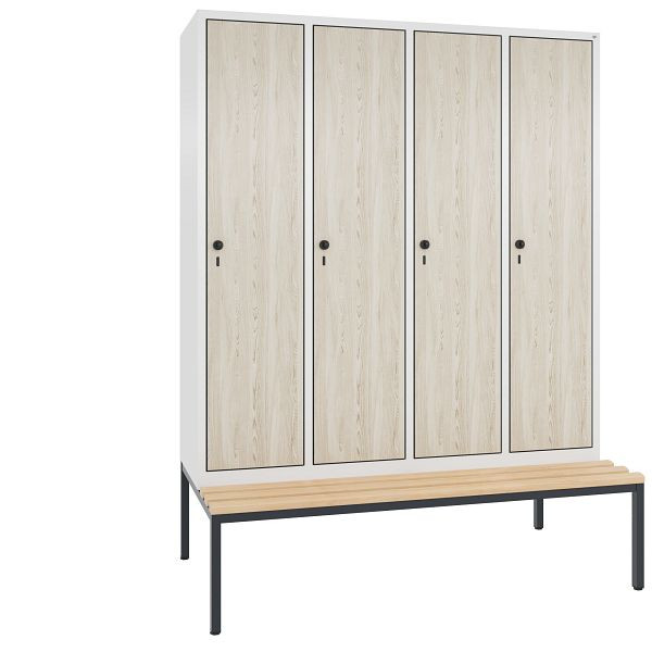 C+P Spind Evolo, 4 Abteile, H2090xB1590xT815 mm, Weiß/MDF Esche, 48050-42 S10567