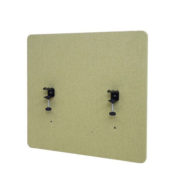 Mendler Akustik-Tischtrennwand HWC-G75, Büro-Sichtschutz Schreibtisch Pinnwand, doppelwandig Stoff/Textil, 60x65cm grün, 71939+71943