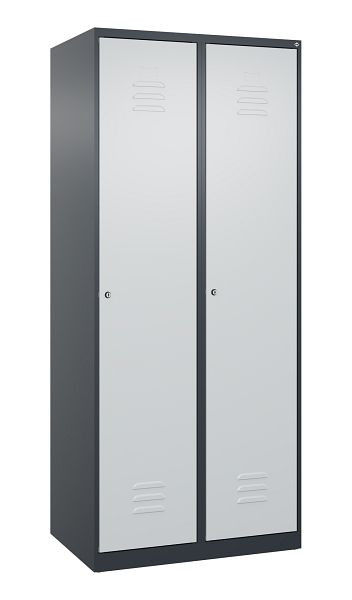 C+P Umkleidespind Classic PLUS, 2 Abteile, 1850x800x500mm, 7016/7035, Zylinderschlösser, 080000-22 S10021