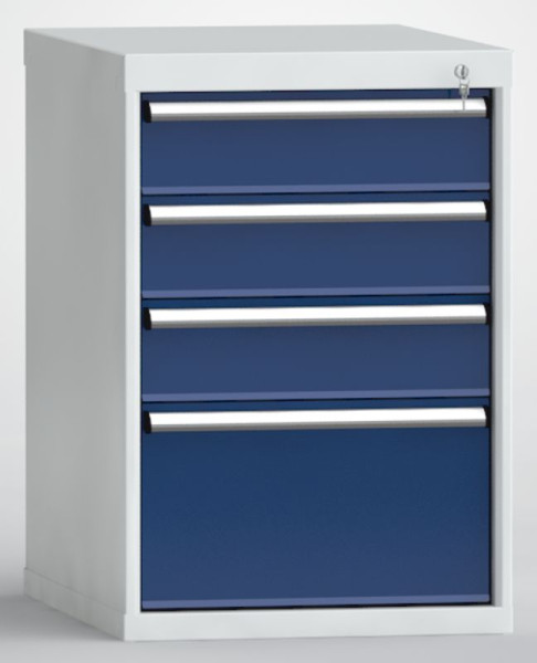 KLW Schubladenschrank H: 850 mm B: 572 mm T: 750 mm, Einbaumaß: 750 mm Einteilung: 27x36 Einheiten, mit 4 Schubladen, SEB0850-04NP-001