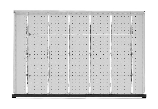 ANKE Werkbänke Schubladeneinteilungssatz; für Schublade 930 x 540 mm (BxT); für Fronthöhe 90 - 150 mm; 1/5 Teilung, 902.359