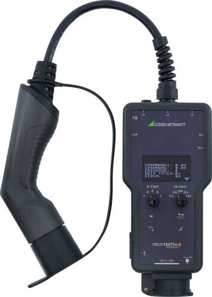 Gossen Metrawatt Diagnosetester und Prüfadapter für 1- und 3-phasige AC-Ladepunkte mit Stecker Typ 2 & Schuko-Steckdose, PROFiTEST H+E EXPERT CHECK, M525R
