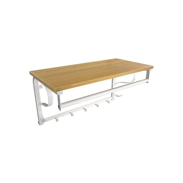 VASAGLE Wandgarderobe mit 5 Haken, Eiche, LCR11WY, 6955880357185
