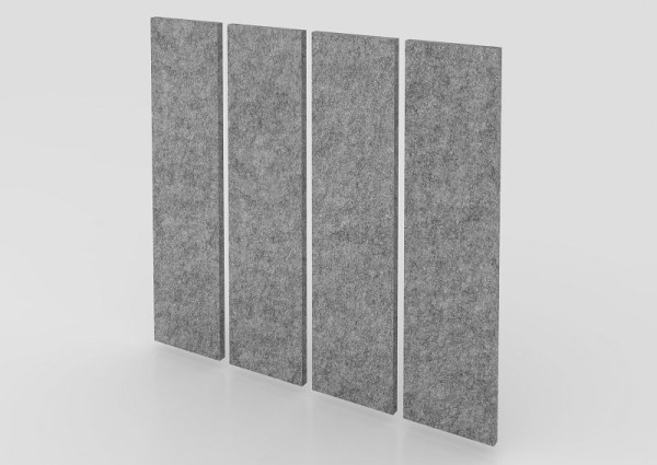 Hammerbacher Akustik-Wandpanel, 100x25 cm, grau-meliert, bestehend aus 4 Paneelen, VAWP100/5