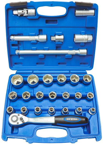 SW-Stahl Steckschlüsselsatz, 1/2", 27-teilig, 07624L, 4033592022699