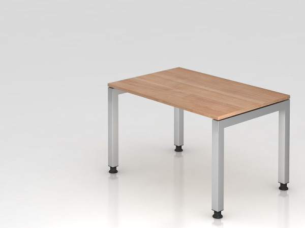 Hammerbacher Schreibtisch U-Fuß eckig 120x80cm Nussbaum, Rechteckform, schwebende Platte, VJS12/N/S