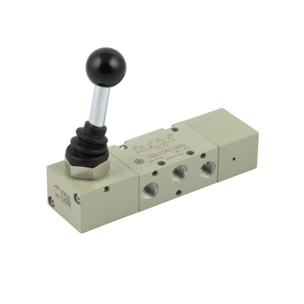 Metal Work 5/3-Wegeventil Tieftemperatur, man. 90° Hebel, G 1/8, Mitte belüftet, rastend, 149917