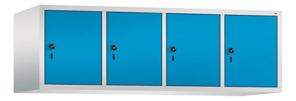 C+P Aufsatz-Garderobenschrank Evolo, 4 Abteile, H500xB1590xT500 mm, Lichtgrau/Lichtblau, 48090-42 S10001