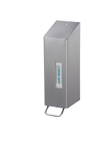 Air Wolf Seifen- und Desinfektionsmittelspender, Serie Omega, H x B x T: 328 x 97 x 142 mm, 1200 ml, Edelstahl beschichtet, 29-002