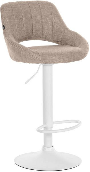 CLP Barhocker Milet Stoff weiß, taupe, 321276, 4251756482152