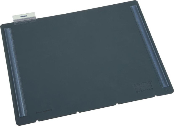 BOI Visite-Tafel mit Profilen, H-V.1, grau, je 2 Display-Profile beidseitig aufgeklebt, mit Klarsicht-Reiter, 9208-00312