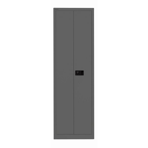 Bisley Flügeltürenschrank UNIVERSAL, 4 Fachböden für 5 Ordnerhöhen, Breite 600 mm, 634 anthrazitgrau, E782A04B6634