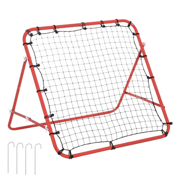 HOMCOM Rebounder für Fußball, 84 x 84 cm Fußball Rebounder mit stufenlos verstellbarem Winkel, Kickback, A62-012