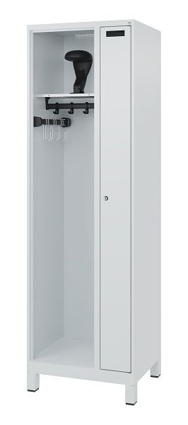 C+P Feuerwehrspind Evolo, Modell KOMBI, 2 Abteile, H1850xB600xT500 mm, Lichtgrau, Füße, 0494015-14 S10006