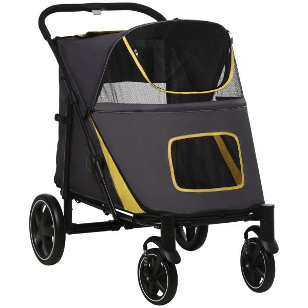 PawHut Hundewagen, faltbarer Hundetrolley, Hundebuggy mit Kissen, Katzenbuggy, D00-167V00CG
