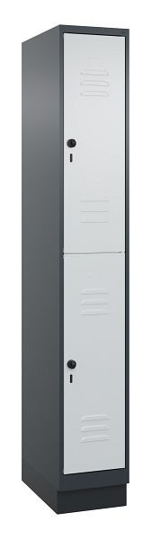 C+P Doppelstöckiger Spind Classic PLUS, Sockel, 1950x300x500mm, 7016/7035, 080320-10 S10013
