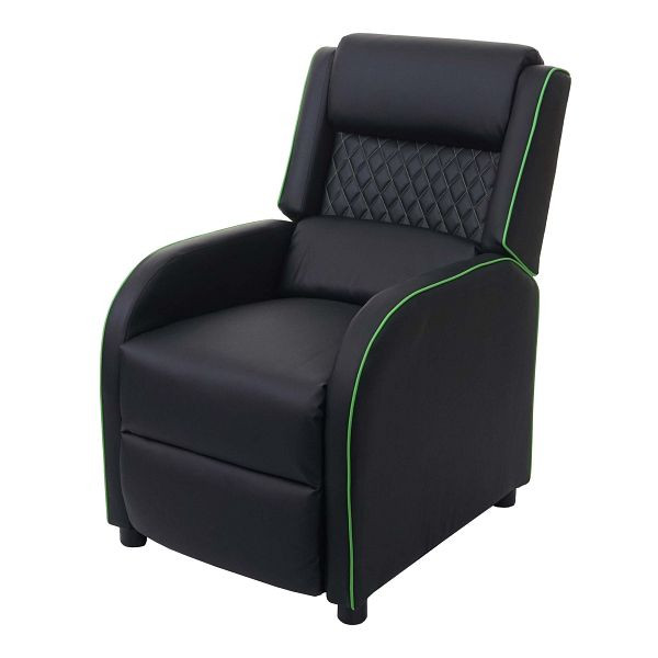 Mendler Fernsehsessel HWC-J27, Relaxsessel Liege Sessel TV-Sessel, Kunstleder, schwarz-grün, 75867