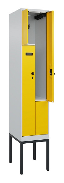 C+P Z-Spind Evolo PLUS, Gestell, 2 Fächer, 2120x400x500mm, 7035/1023, Drehriegel, 0490337-122 S10003