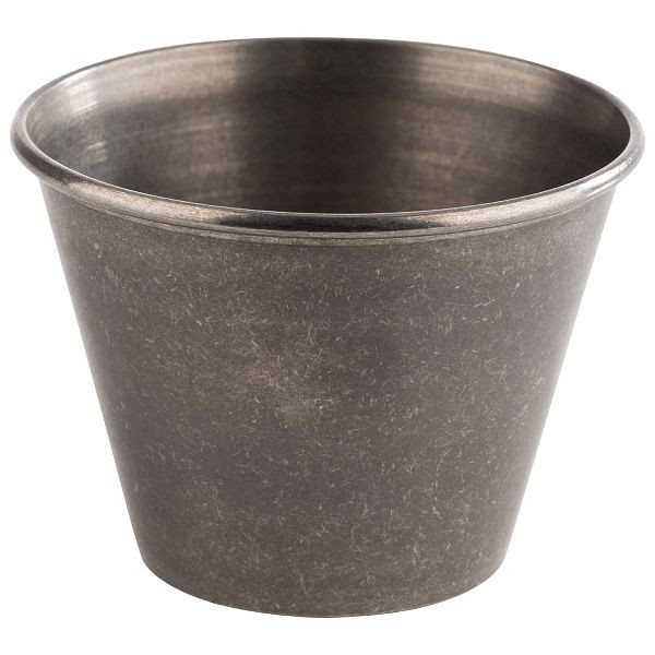 APS Dipschälchen, 6er Set, Ø 6 x 4,5 cm, 60 ml, Edelstahl, Antik-Edelstahl-Look, 40724