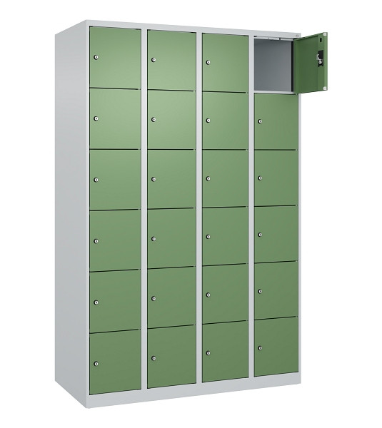 C+P Schließfachschrank Evolo PLUS, 24 Fächer, 1850x1200x500mm, 7035/6011, 049000-406 S10010