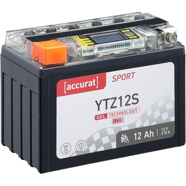 Accurat Sport GEL LCD YTZ12S Motorradbatterie 12Ah 12V 210A, MBG-LCD-YTZ12S