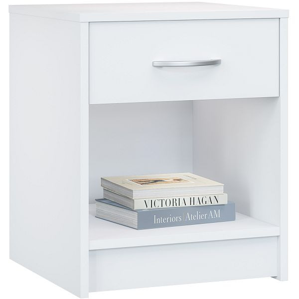 casaria Nachttisch Hamburg Weiß 50x40x35cm, 109740, 4251779133239