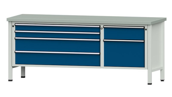 ANKE Werkbänke Kastenwerkbank, Modell 286 V, 2000 x 700 x 840 mm, RAL 7035/5010, ZBP 40 mm, 304.608