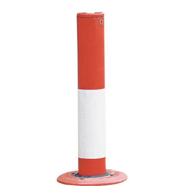 Stein HGS Absperrpfosten -PARATlift- Ø 76 mm aus Stahl, zum Einbetonieren, versenkbar, halbautomatisch rot/weiß, 11723